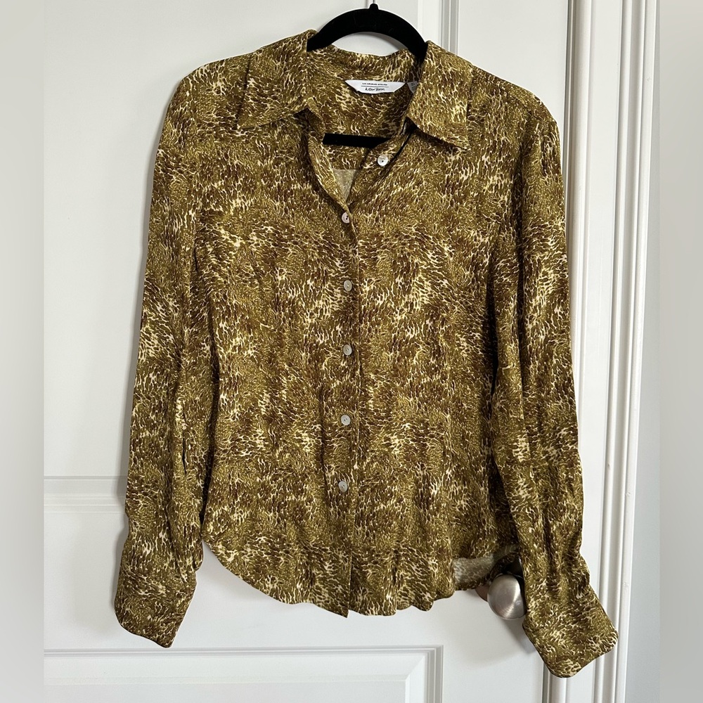 & Other Stories Animal Print Button Down Blouse ✨